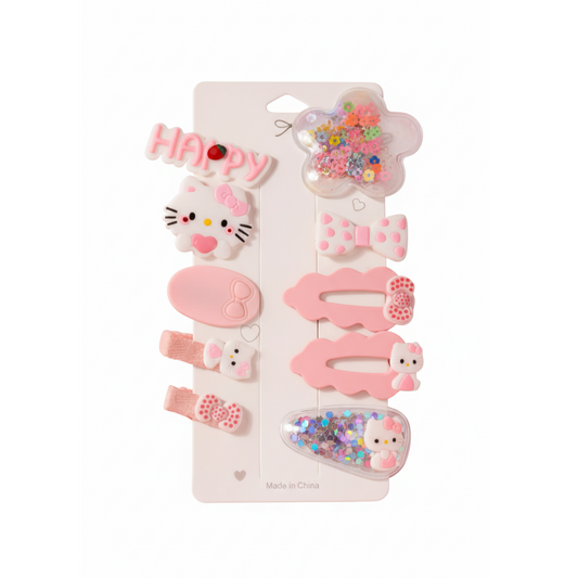 Hello Kitty & Friends 10-Piece Pastel Hair Clip Set