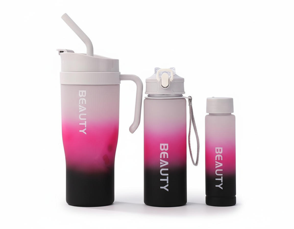 Gradient 'Beauty' Water Bottle Set (3-Pack)