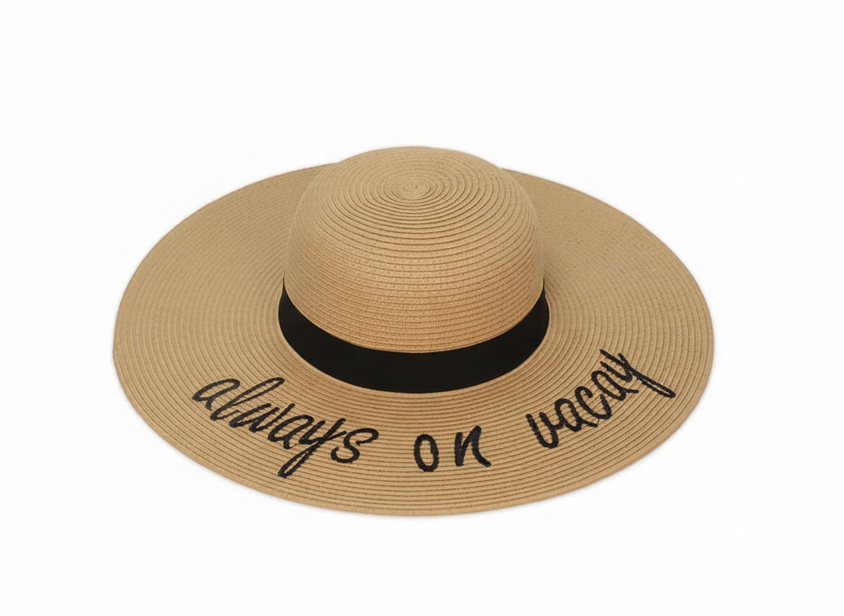 Wide Brim Straw Beach Hat