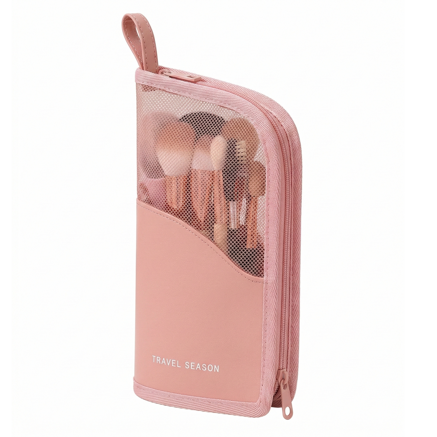 Travel Season Standing Makeup Brush Organizer Bag