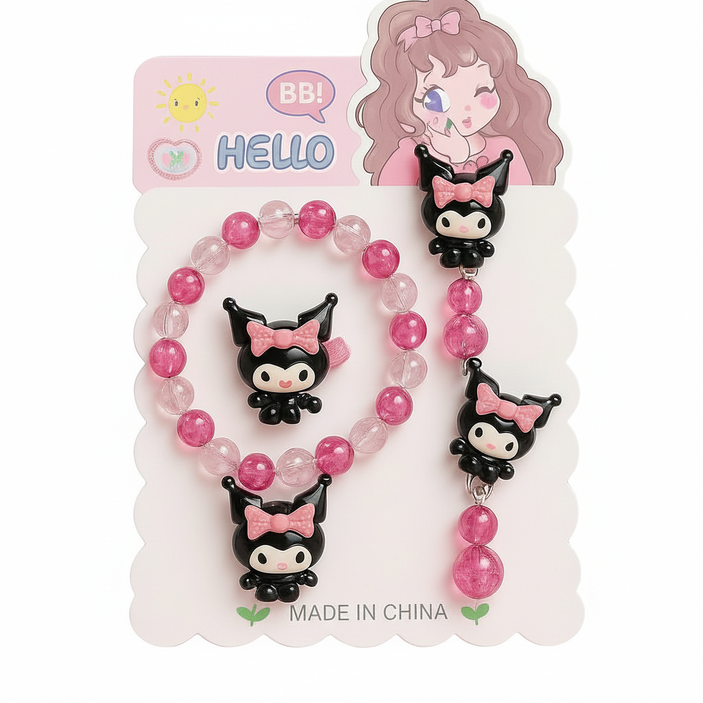 Kuromi Beaded Jewelry Set