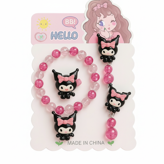 Kuromi Beaded Jewelry Set