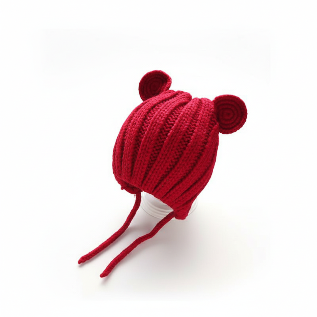 Adorable Knitted Bear Ear Baby Beanie