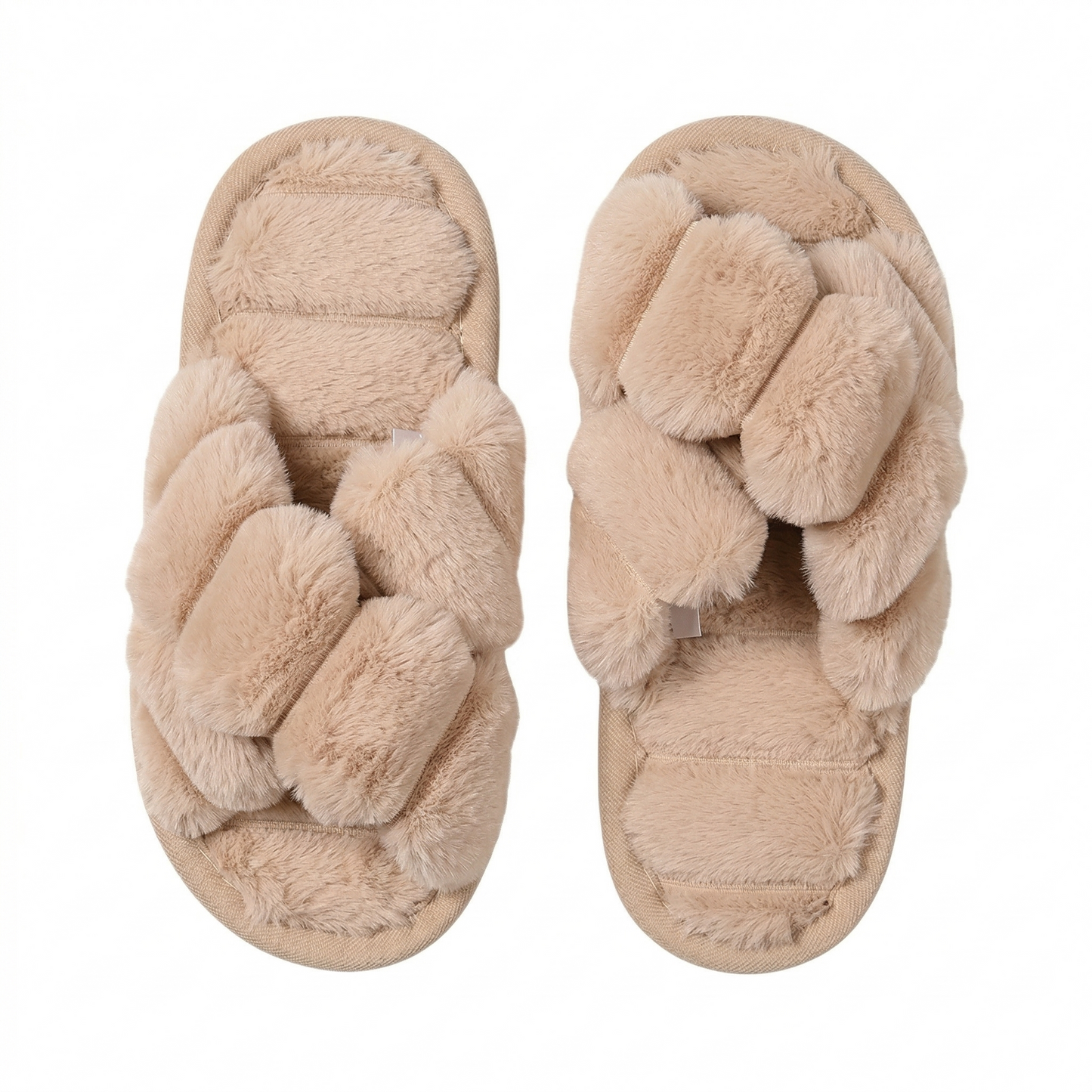 Cloud-Walk Braided Faux Fur Slides
