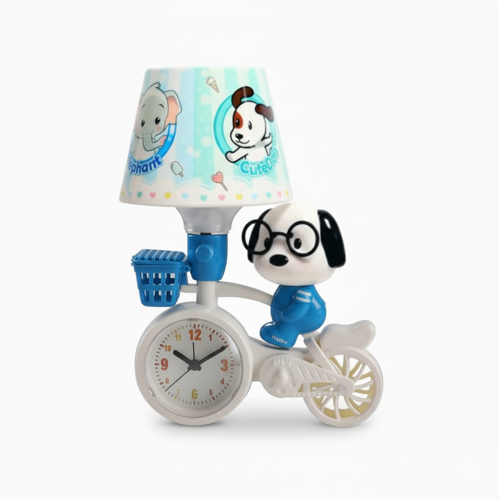 Animal Bicycle Night Light with Alarm Clock