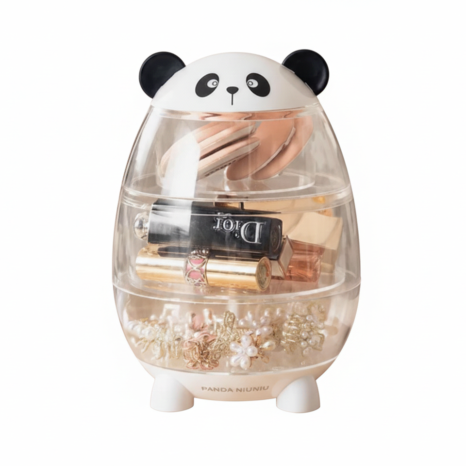 Panda NiuNiu Three-Tier Rotating Organizer