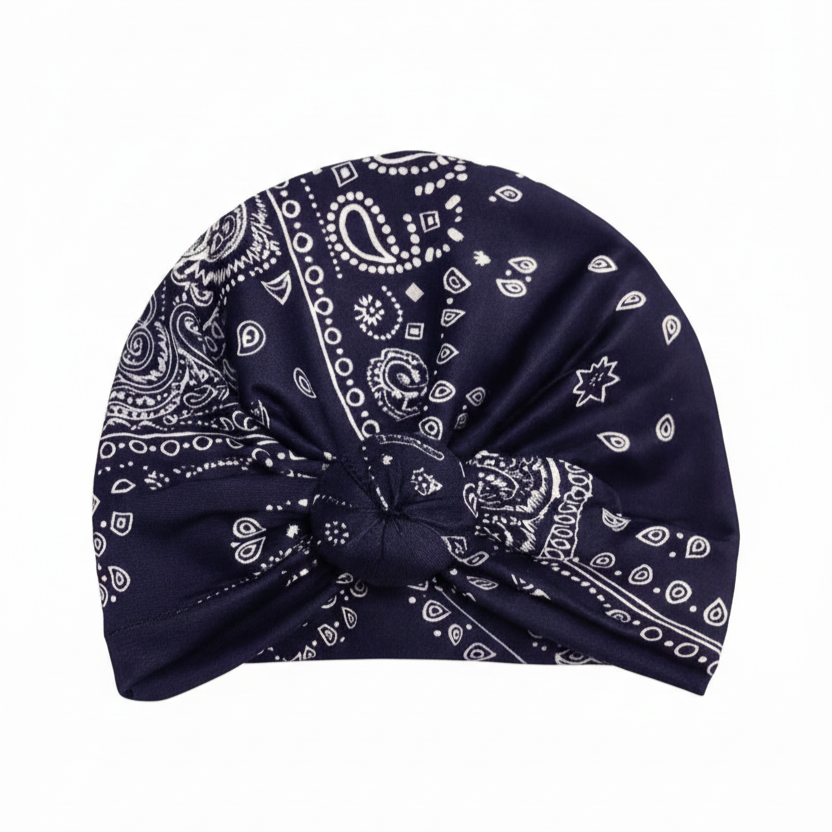 Stylish Bandana Print Knotted Turban Head Wrap