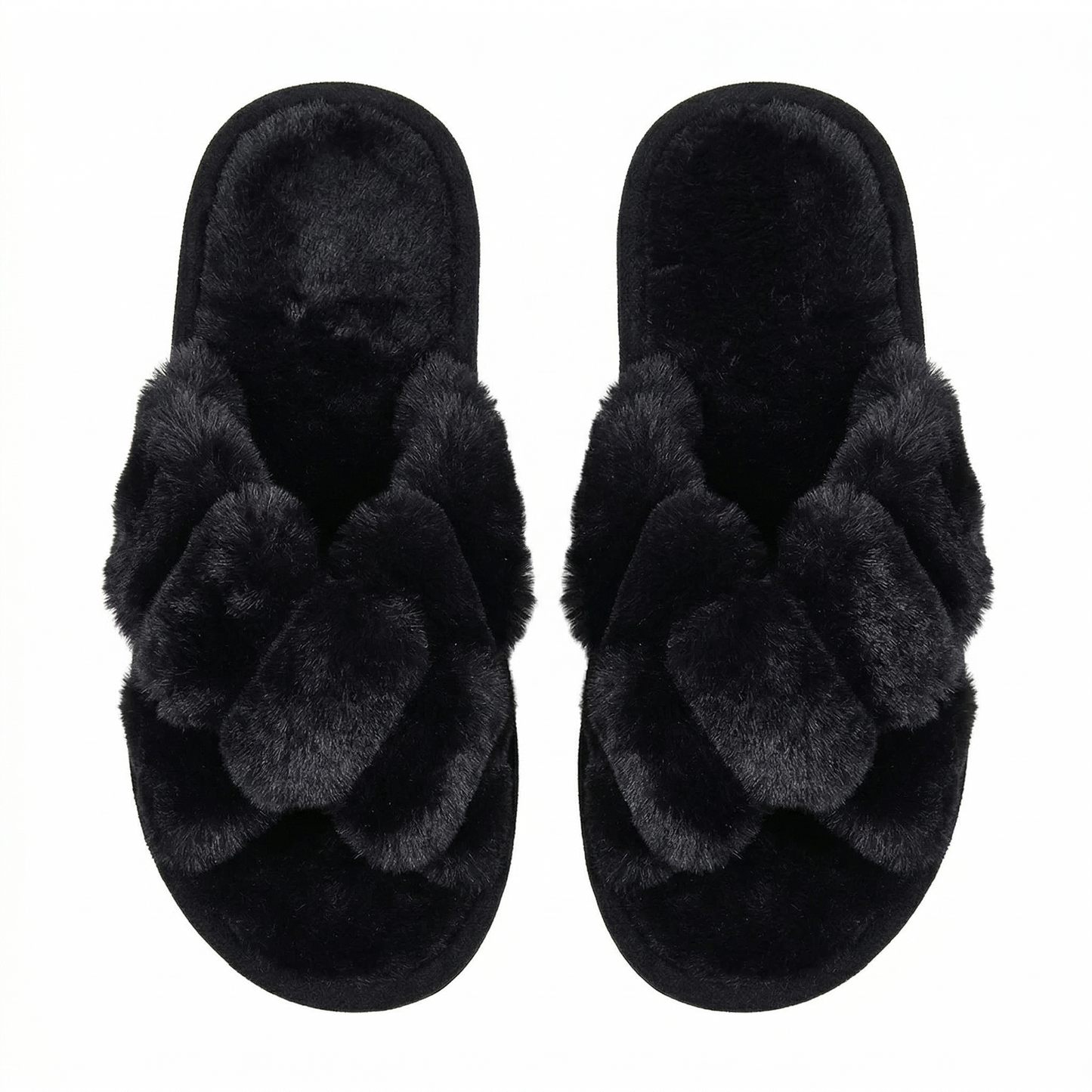 Cloud-Walk Braided Faux Fur Slides