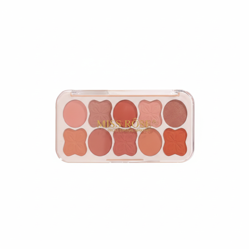 MISS ROSE Professional Makeup Palette – 10 Shade Multi-Finish Palette