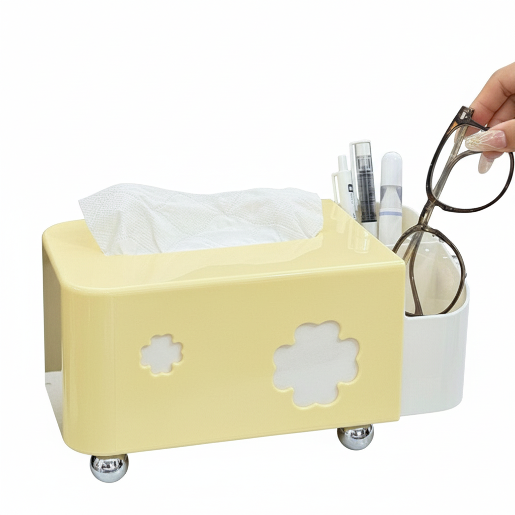 Stylish 2-in-1 Tissue Box & Organizer