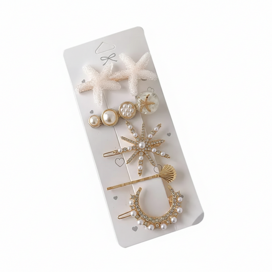 Celestial Sea Pearl Hair Clip Set