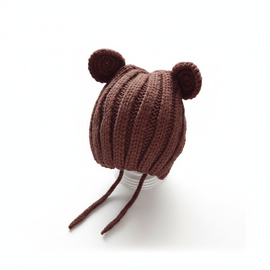 Adorable Knitted Bear Ear Baby Beanie