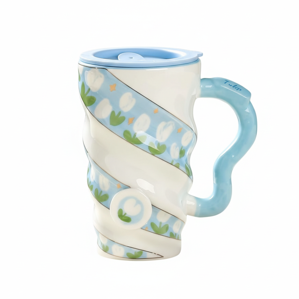 Tulip Twist Ceramic Travel Mug