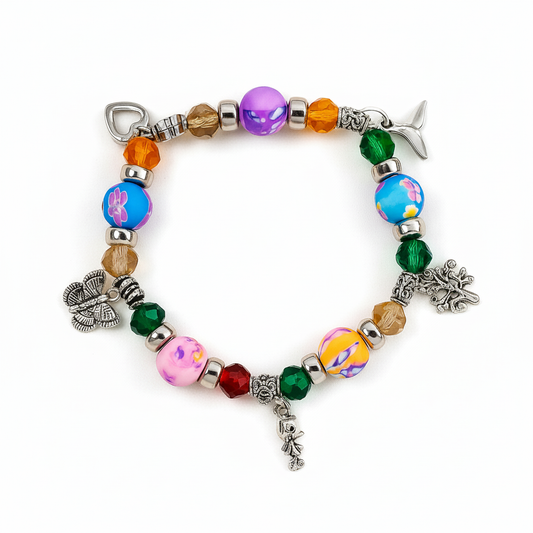 Colorful Charm Bracelet with Artistic Beads