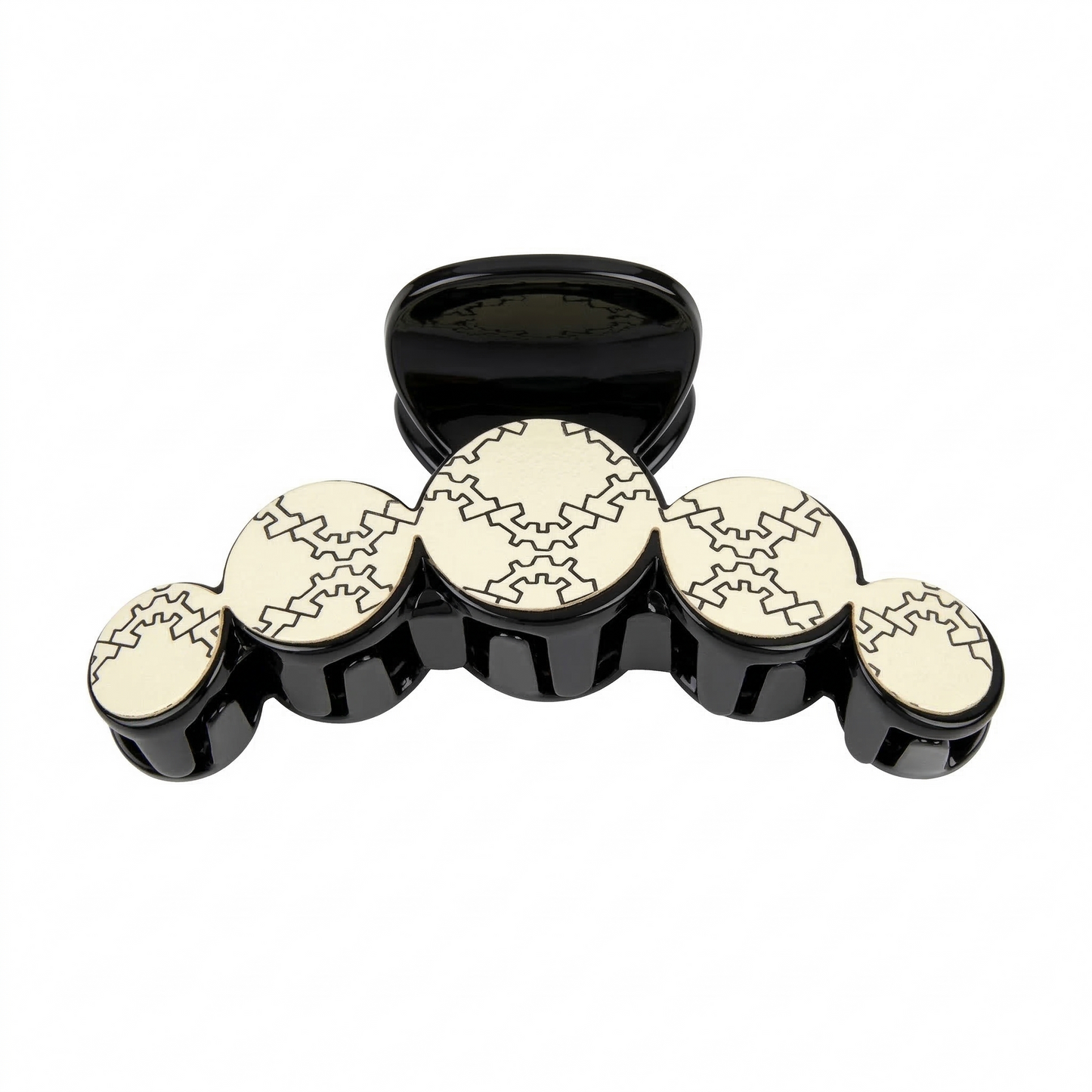 Geometric Pattern Circular Claw Clip