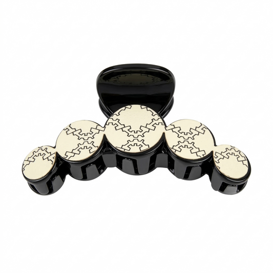 Geometric Pattern Circular Claw Clip