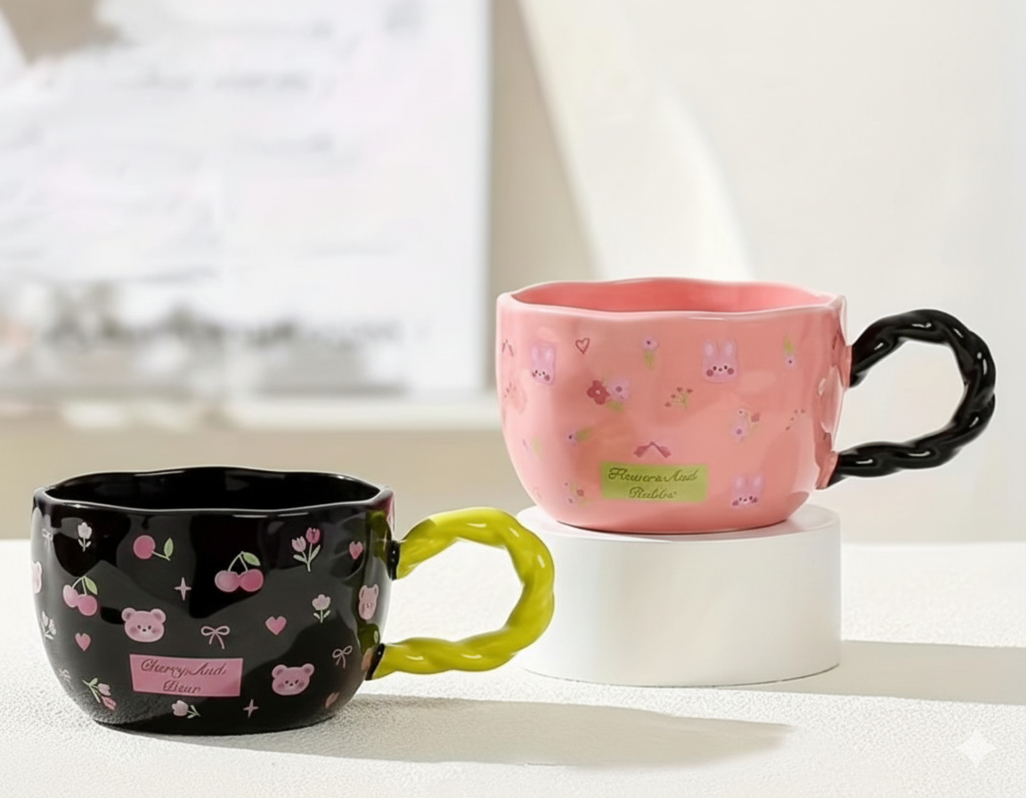 "Flaneen and Rabbin" Garden Party Ceramic Mug