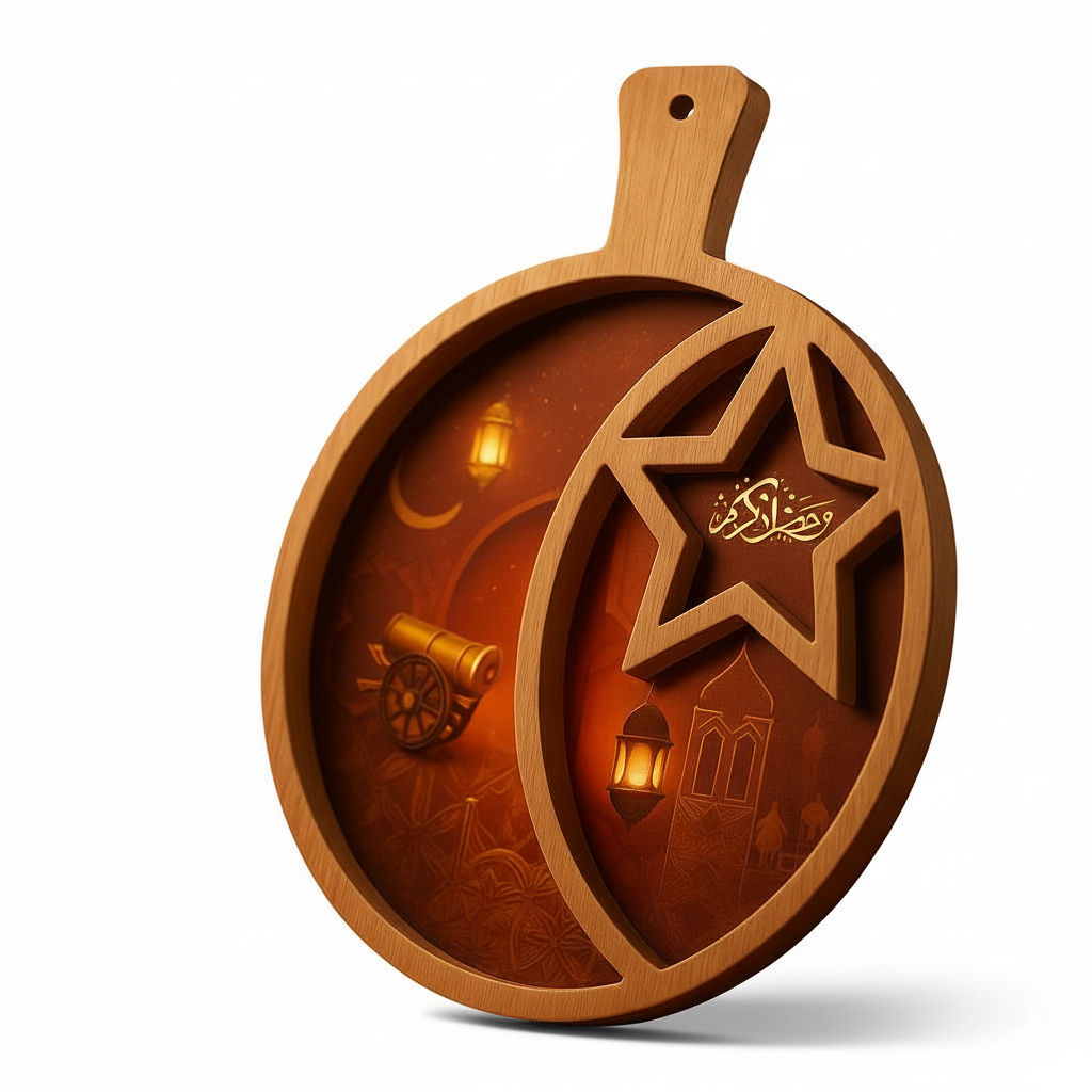 Ramadan & Eid Decorative Wooden Serving Tray