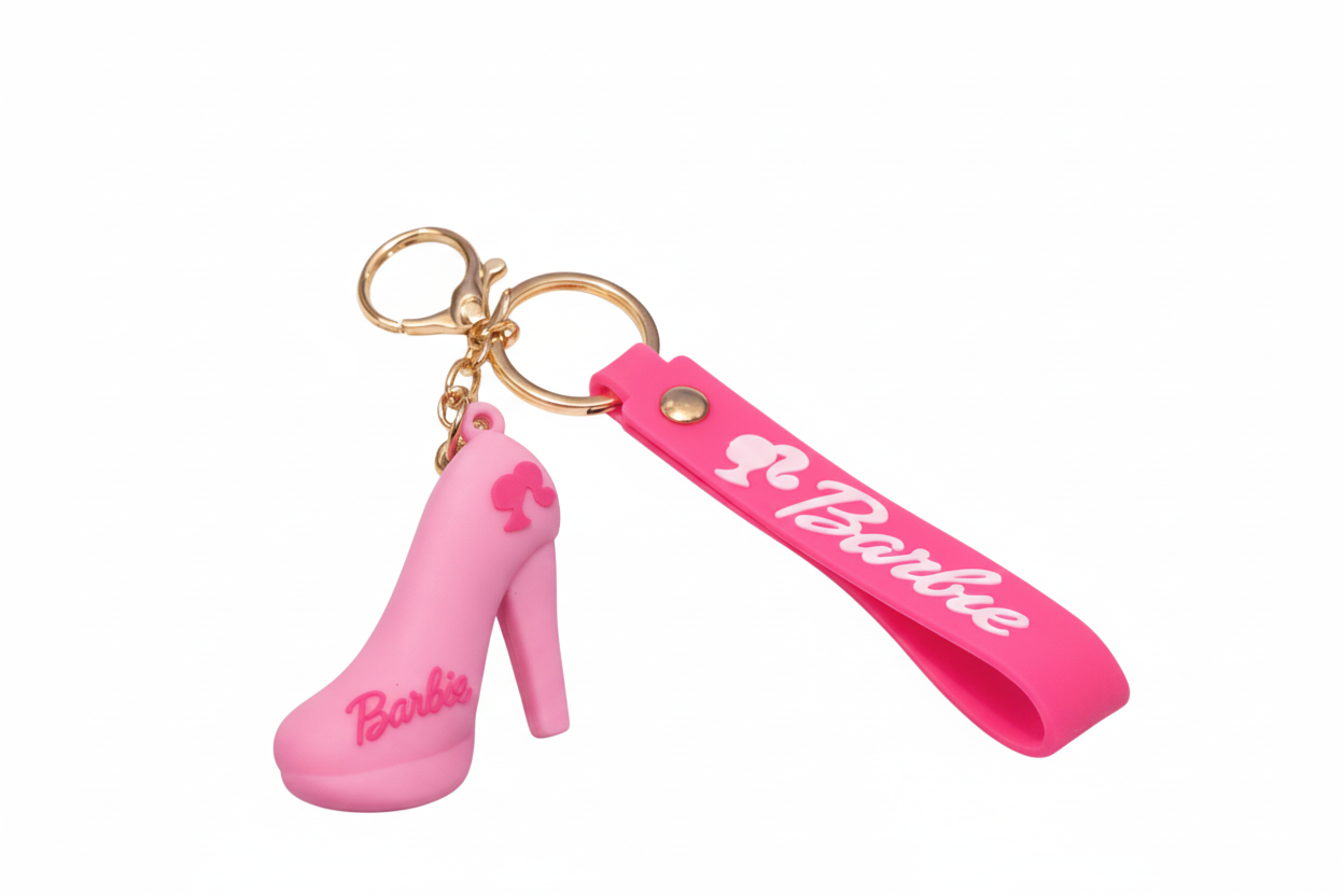 Barbie Iconic Pink Stiletto & Logo Keychain Collection