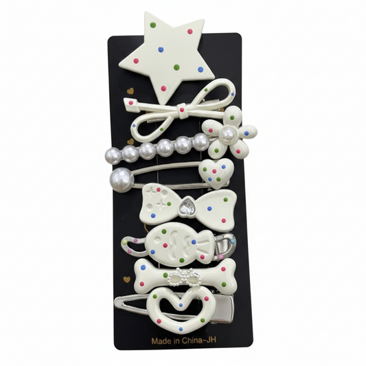 Y2K Polka Dot Hair Clip Aesthetic Set