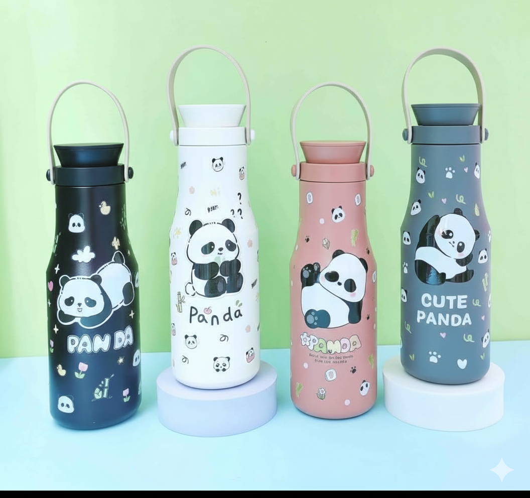 Adorable Panda Stainless Steel Water Bottle