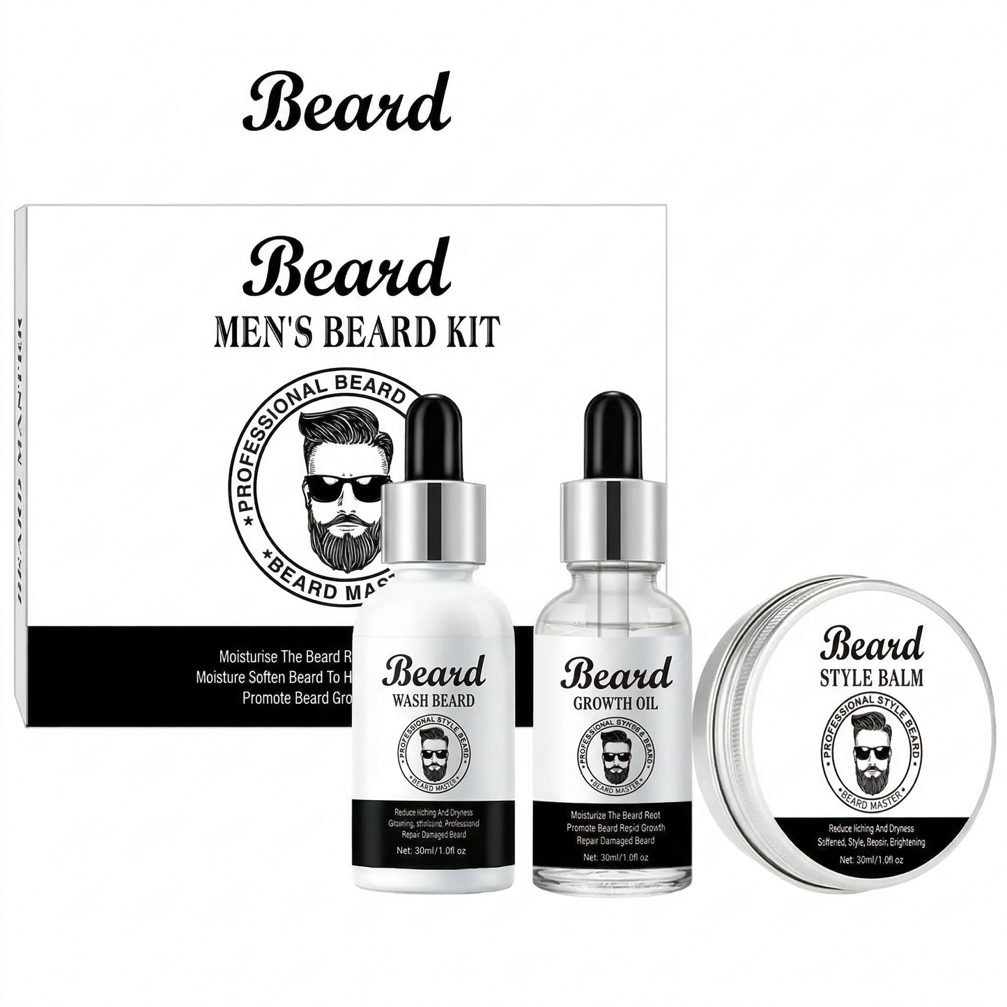 Professional 3-Step Men's Beard Care Kit
