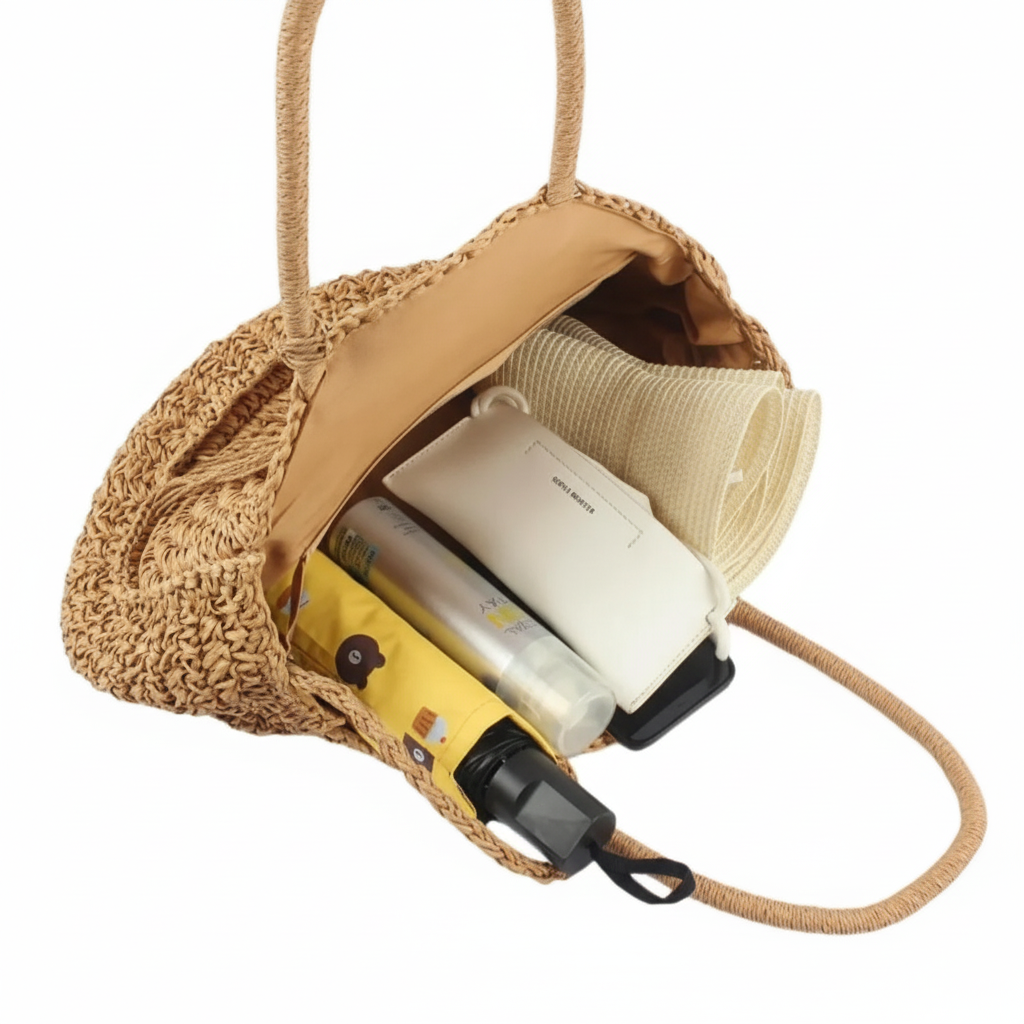 Premium Woven Straw Tote Bag