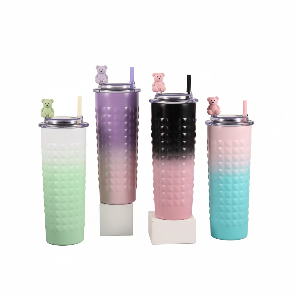 Gradient Teddy Bear Tumbler