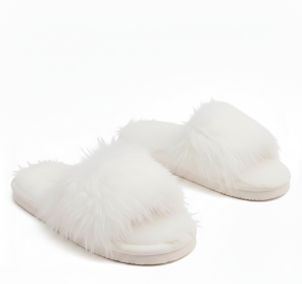 Cloud-Walk Faux Fur Slides