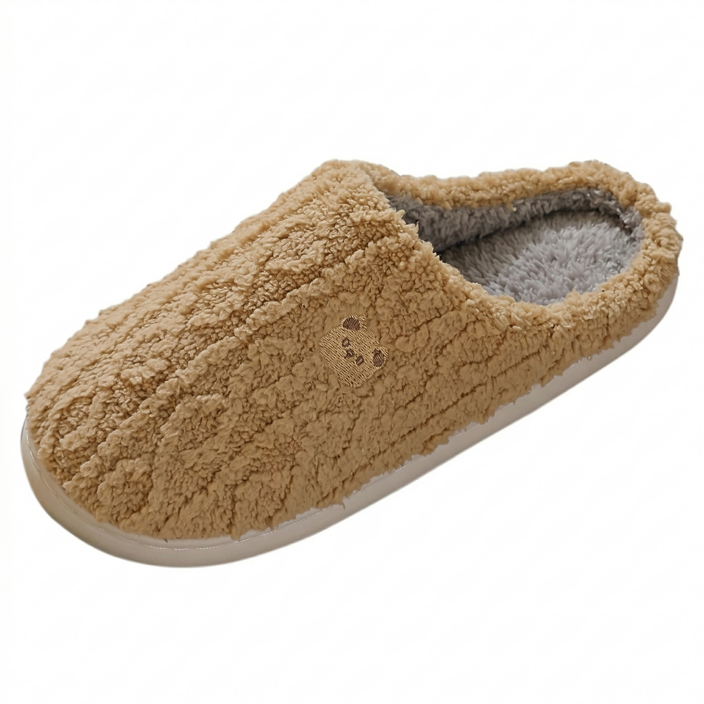 Cozy Bear Cable-Knit Slippers