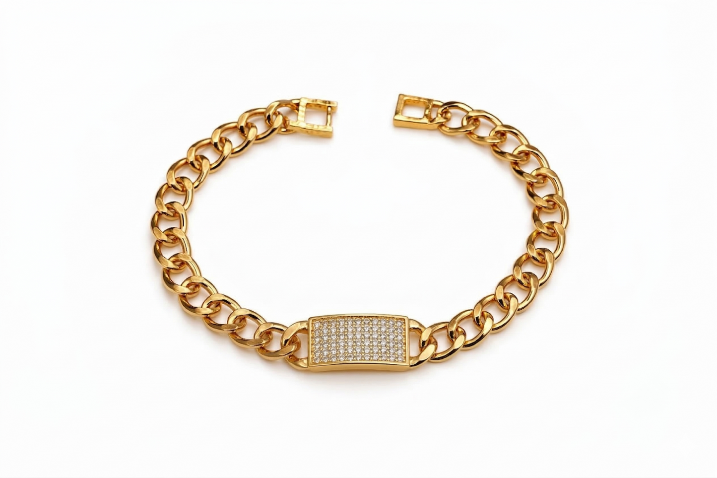 Elegant Gold Crystal Link Bracelet
