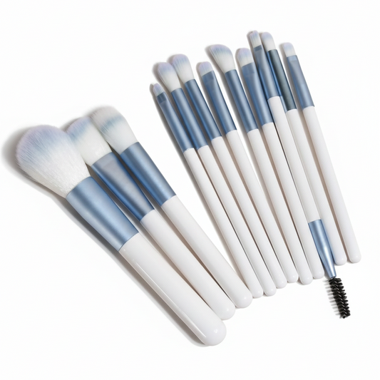 12-Piece Sky Blue Professional Brush Set