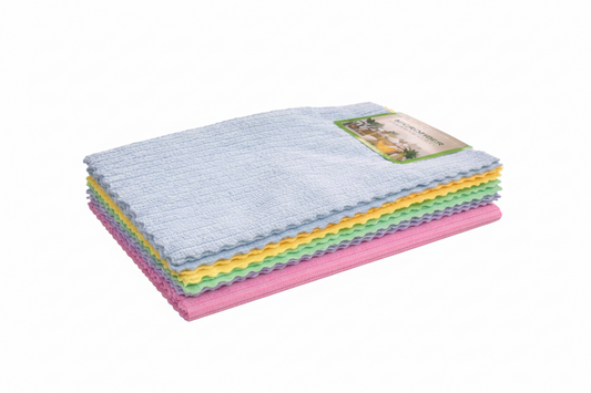 Premium Ribbed Microfiber Cleaning Cloth Set - 5 pieces