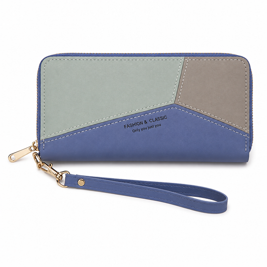 Color Block Zip Wallet – Stylish & Functional Everyday Essential
