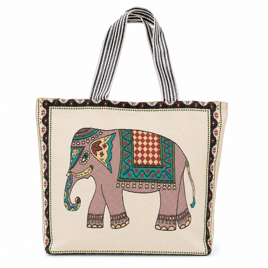 Boho Elephant Tote Bag – Artistic & Spacious Everyday Carry Bag