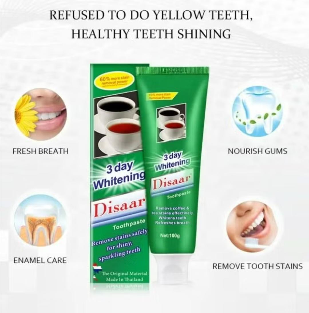 Disaar 3 Day Whitening Toothpaste – Stain Removal & Fresh Breath Care