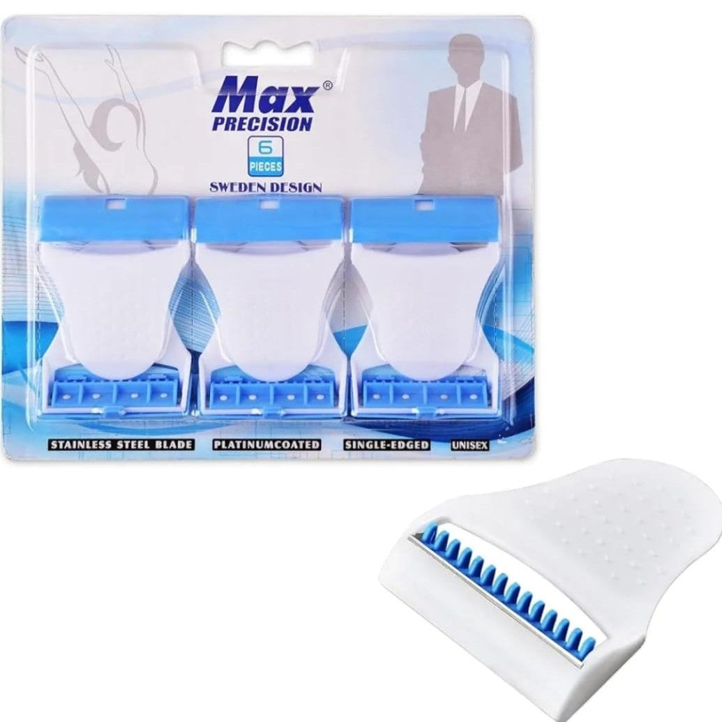 Max Precision Finger-Grip Razors | 6-Piece Travel Shaving Set