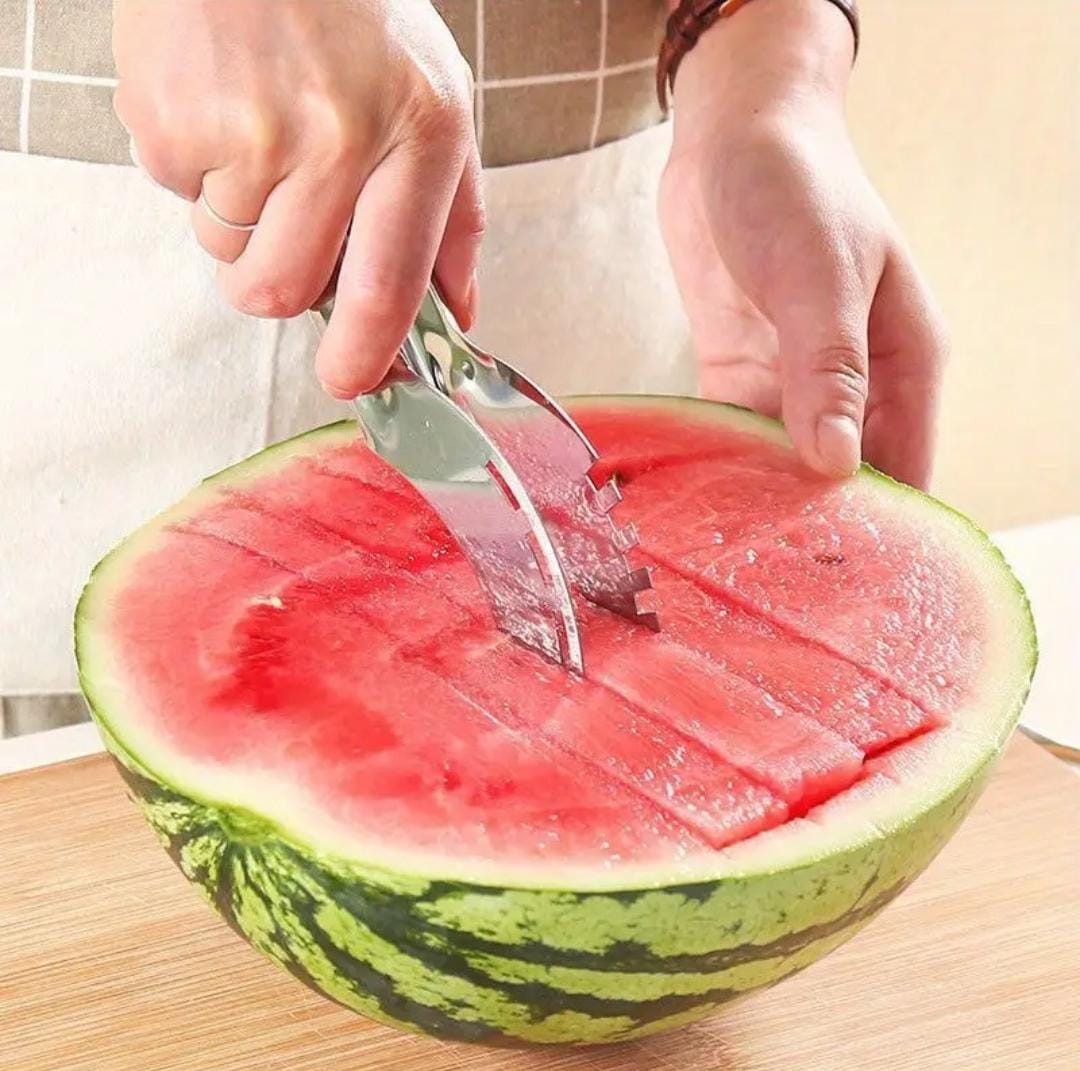 2-in-1 Stainless Steel Watermelon Slicer & Server