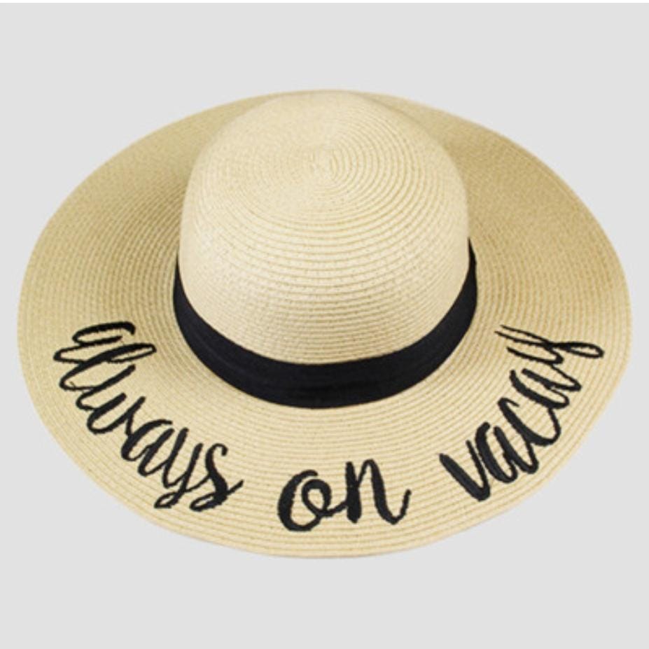 Wide Brim Straw Beach Hat