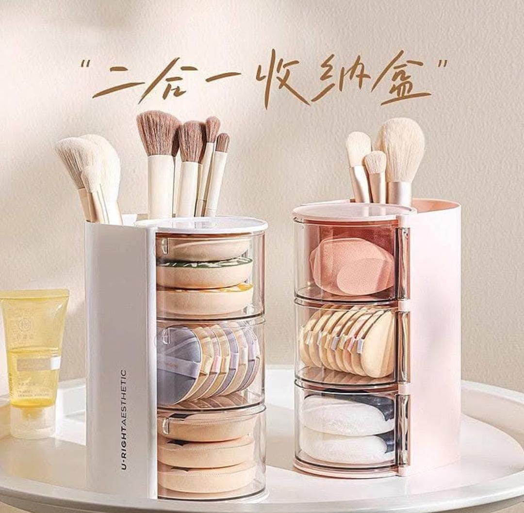 Rotating Multi-Compartment Beauty Organizer