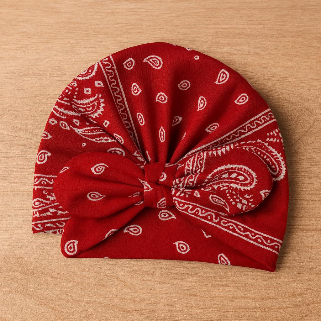 Stylish Bandana Print Knotted Turban Head Wrap