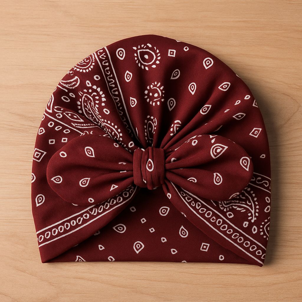 Stylish Bandana Print Knotted Turban Head Wrap