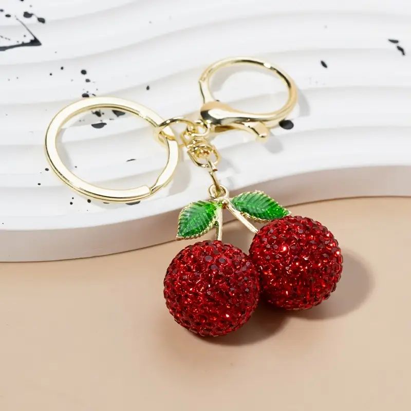 Sparkling Red Cherry Bag Charm