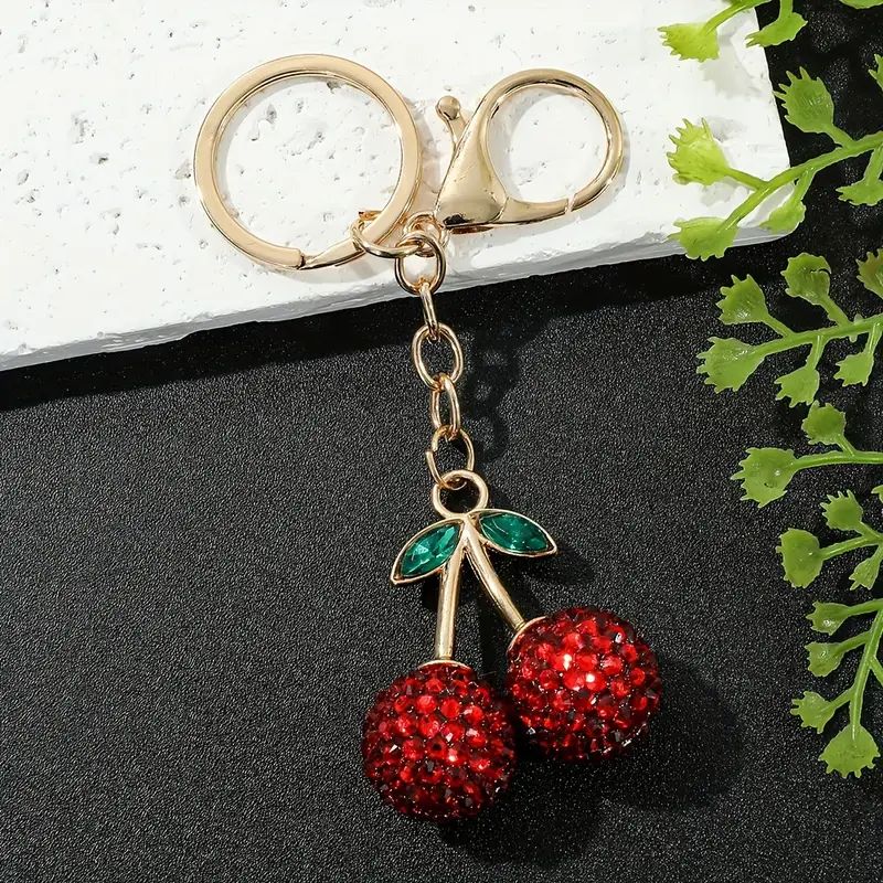 Sparkling Red Cherry Bag Charm