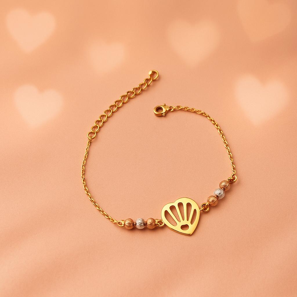 Elegant Multi-Tone Golden Charm Bracelets