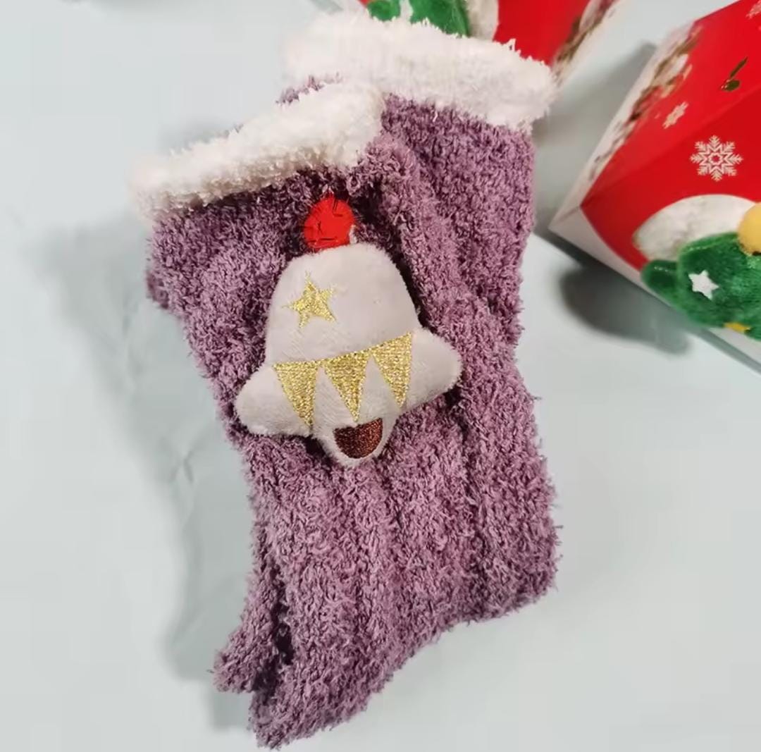 Cozy 3D Festive Fleece Socks – Ultimate Winter Comfort