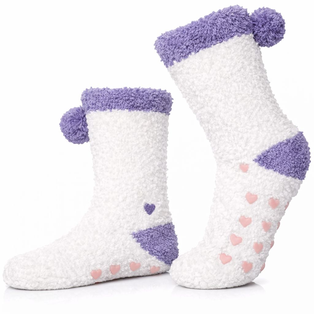 Plush Heart-Grip Slipper Socks