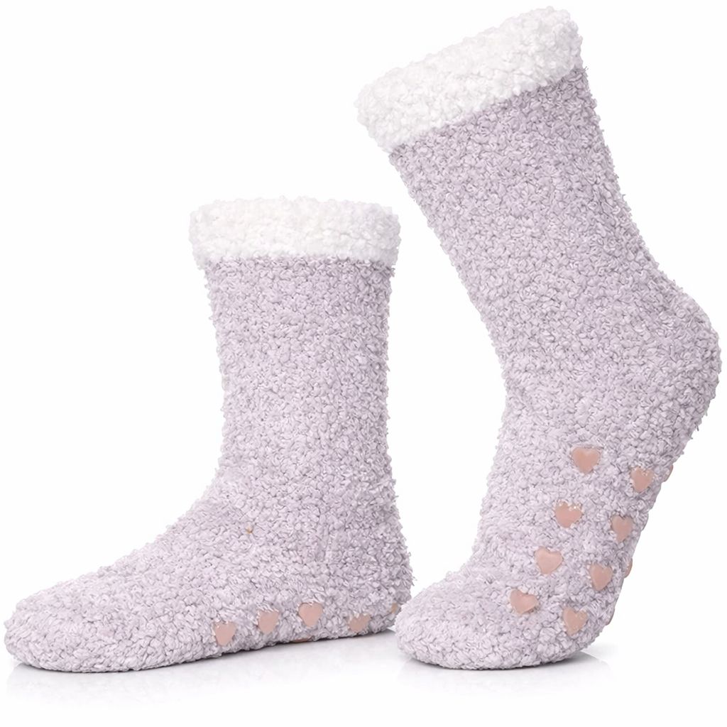 Plush Heart-Grip Slipper Socks