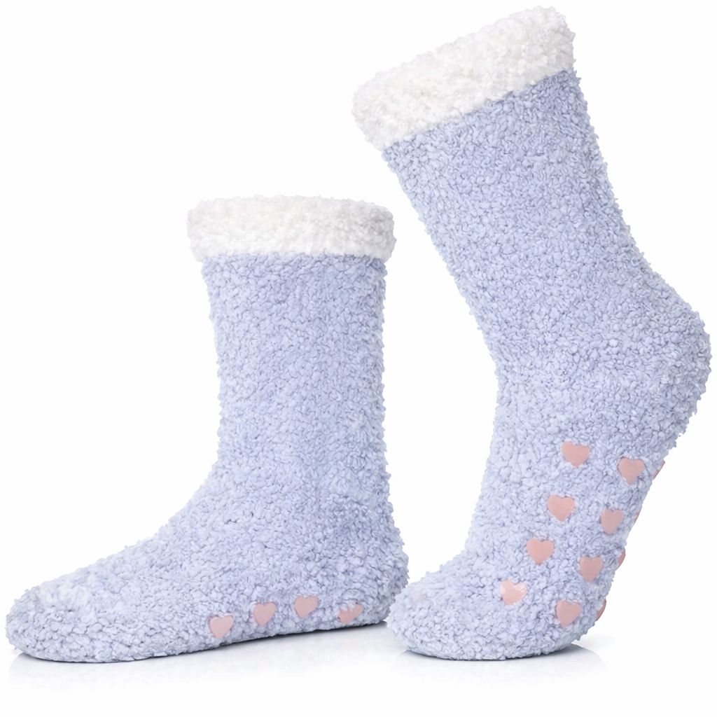 Plush Heart-Grip Slipper Socks