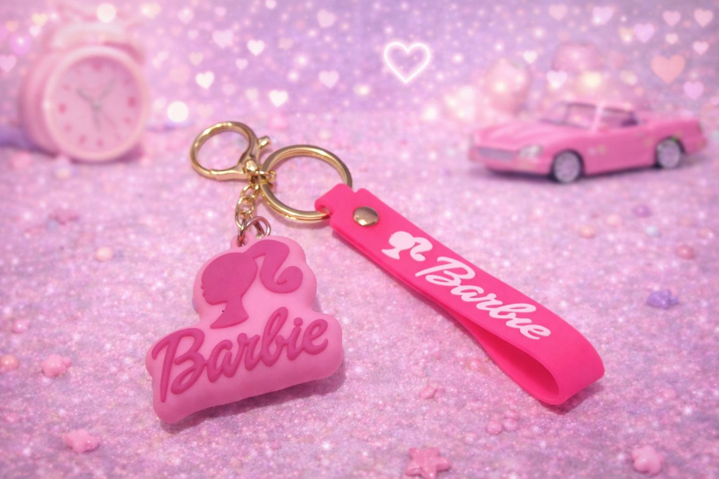 Barbie Iconic Pink Stiletto & Logo Keychain Collection